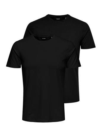 Only & Sons T-shirt ONSBASIC SLIM O-NECK 2-PACK NOOS 22021181 Black/2BLACK