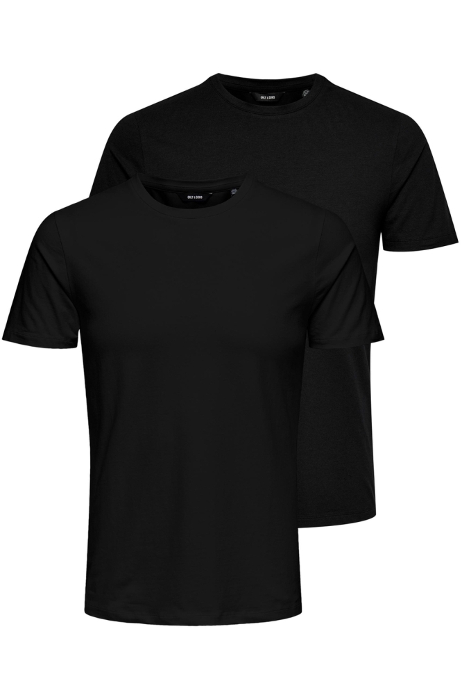 ONSBASIC SLIM O-NECK 2-PACK NOOS 22021181 Black/2BLACK