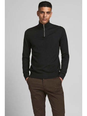 Jack & Jones Trui JJEEMIL KNIT HALF ZIP NOOS 12189339 Black