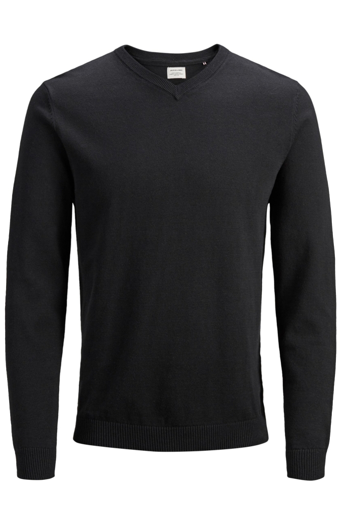 JJEBASIC KNIT V-NECK NOOS 12137194 Black