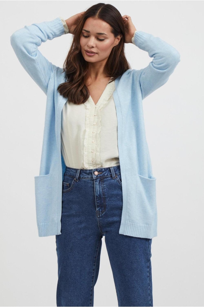 Vila blauwe dames vest