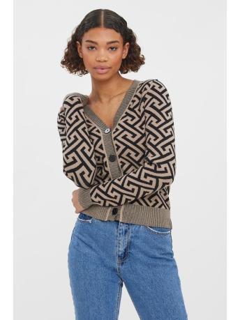 Vero Moda Vest VMARIA LS V-NECK CARDIGAN 10270916 BLACK/W. SILVER M.