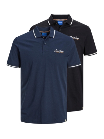 Jack & Jones Polo JORTONS POLO SS 2PK MP 12227089 BLACK/BLACK+NAVY