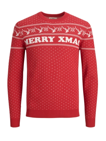 Jack & Jones Trui JORXMAS KNIT CREW NECK 12221255 SCARLET SAGE