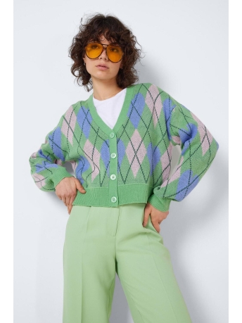 Noisy may Vest NMKIRSTY L/S V-NECK KNIT CARDIGAN 27023280 ABSINTHE GREEN