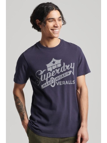Superdry T-shirt VINTAGE SCRIPT STYLE WW TEE M1011307A RINSE NAVY JVK