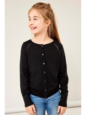 Name It Vest NKFVIONI LS KNIT CARD LL NOOS 13205978 Black