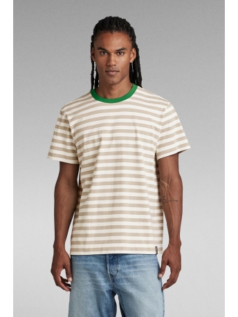 G-Star RAW T-shirt ESSENTIAL STRIPE LOOSE T SHIRT D22810 D281 G002 31 Milk Spray Green Stripe