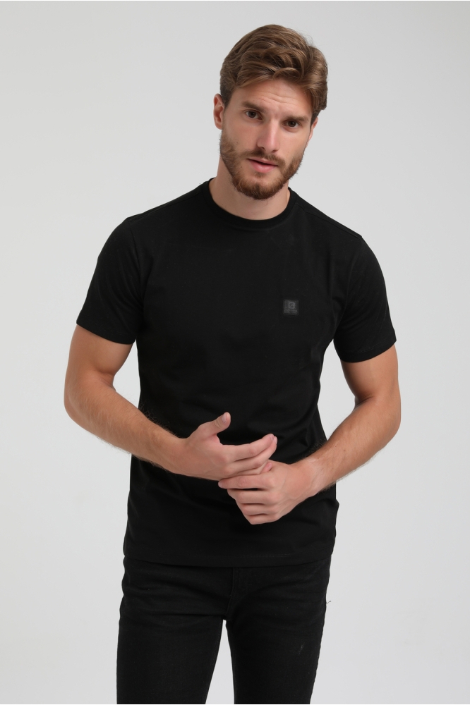 Gabbiano zwarte heren t-shirt | Model vooraanzicht