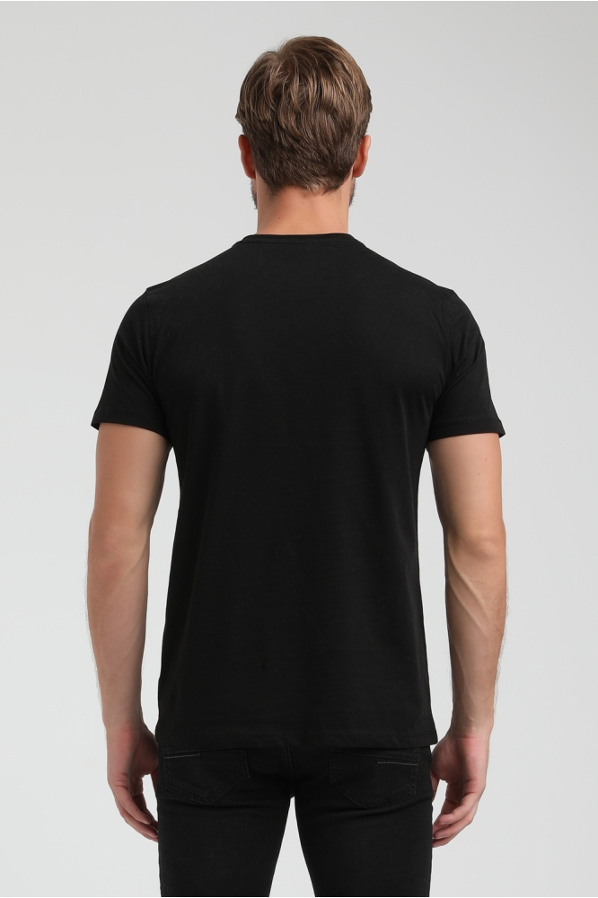 Gabbiano zwarte heren t-shirt | Model achteraanzicht