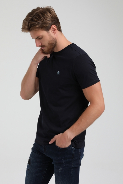 Gabbiano blauwe heren t-shirt | Model zijaanzicht