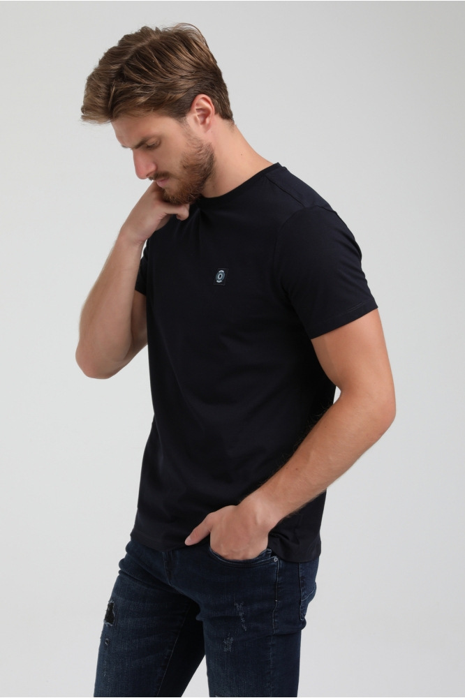 Gabbiano blauwe heren t-shirt | Model zijaanzicht