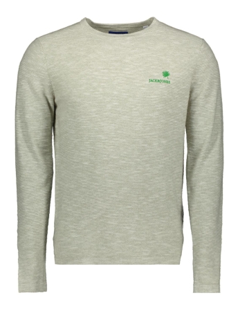 Jack & Jones Trui JORCRAYON EMBROIDERY KNIT CREW NECK 12238273 OIL GREEN