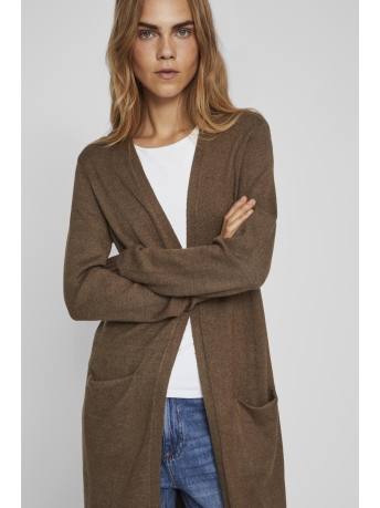 Vila Vest VIRIL LONG L/S KNIT CARDIGAN - NOO 14042770 CROCODILE/DARKMELANGE