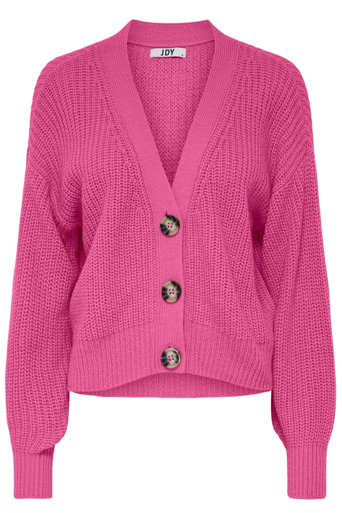JDYJUSTY L/S SHORT CARDIGAN KNT NOO 15200418 SHOCKING PINK