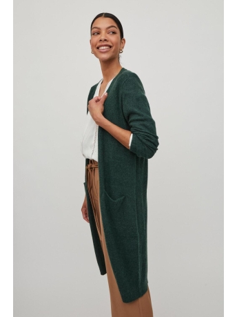 Vila Vest VIRIL LONG L/S  KNIT CARDIGAN - NOO 14042770 Pineneedle/DARK MELAN