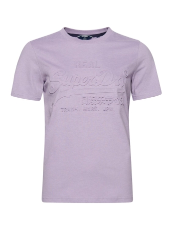 Superdry T-shirt VINTAGE LOGO EMBOSS TEE W1011031A PALE LILAC MARL