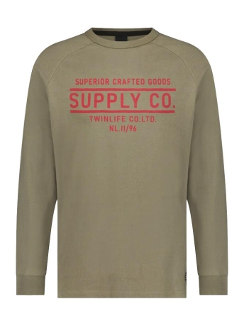 Twinlife T-shirt T SHIRT LONG SLEEVE LOGO TW24500 DUSTY OLIVE 629