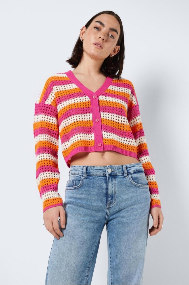 NMHOPE L/S KNIT CARDIGAN 27025739 PINK YARROW