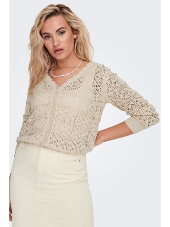 Jacqueline de Yong Vest JDYIDA L/S SHORT CARDIGAN KNT 15290582 SANDSHELL