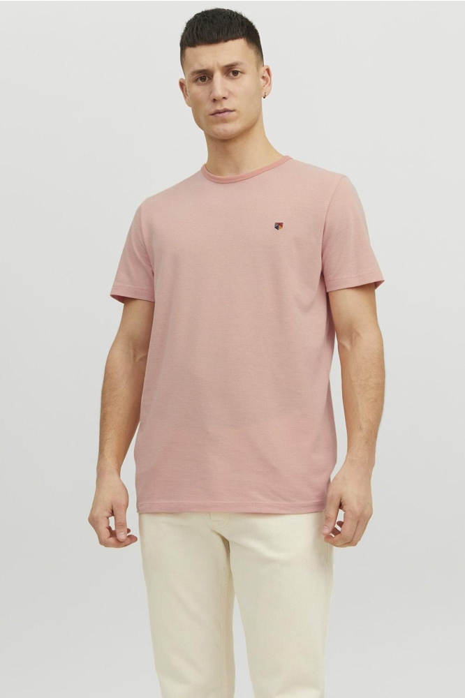 JPRBLUWIN  STRUCTURE TEE CREW NECK 12235229 Shrimp/MIXED W.