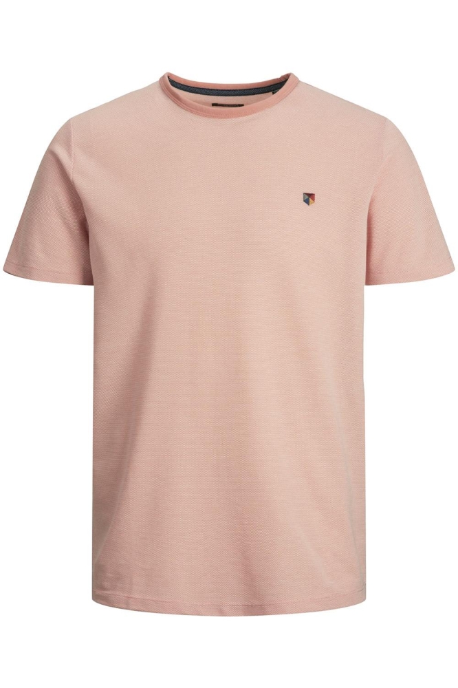 JPRBLUWIN  STRUCTURE TEE CREW NECK 12235229 Shrimp/MIXED W.