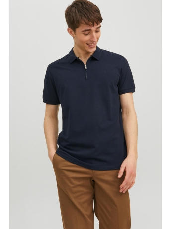 Jack & Jones Polo JPRBLASCOTT ZIP SS POLO SN 12236235 Navy Blazer