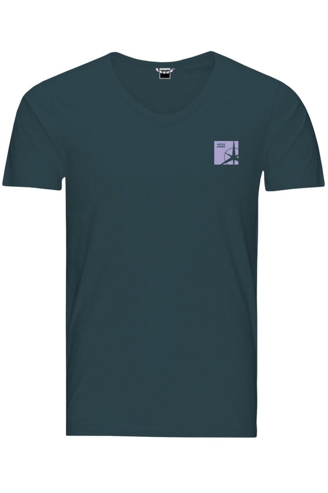 JCOFILO LOGO TEE SS V-NECK 12243114 DEEP TEAL