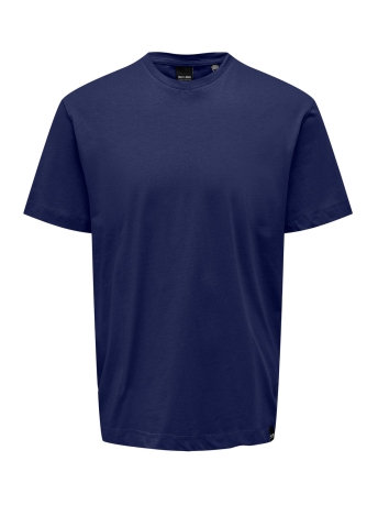 Only & Sons T-shirt ONSMAX LIFE REG SS STITCH TEE NOOS 22025208 BEACON BLUE