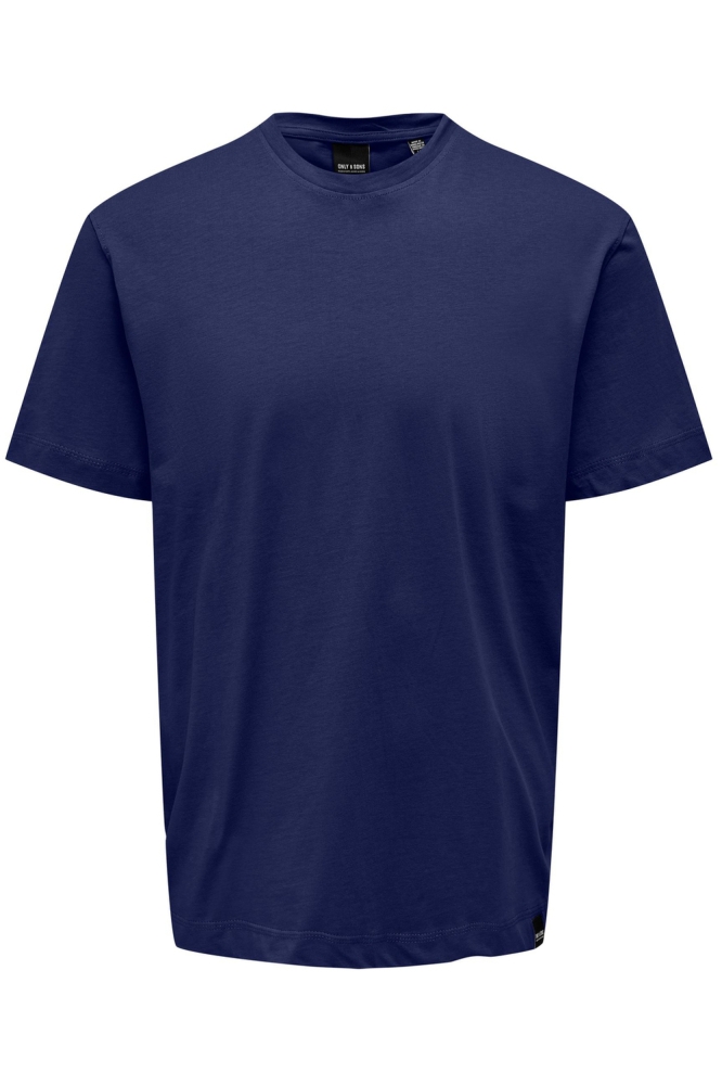 ONSMAX LIFE REG SS STITCH TEE NOOS 22025208 BEACON BLUE