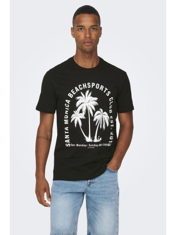 Only & Sons T-shirt ONSASHER REG SS TEE 22026039 BLACK