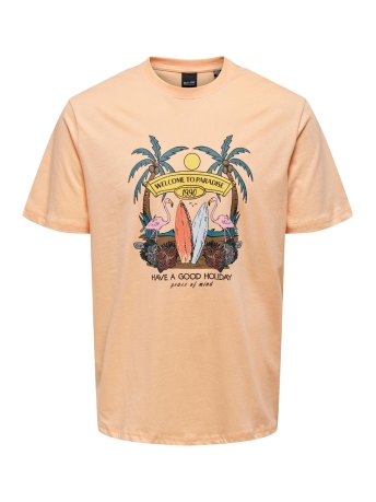 Only & Sons T-shirt ONSALBERTO REG SUMMER SS TEE 22026084 PEACH NECTAR