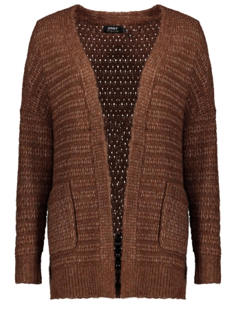 Only Vest ONLNEW CHUNKY L/S LOOSE CARDGAN KNT 15268017 POTTING SOIL