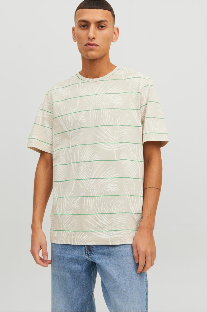 JORPALMA AOP STRIPE TEE SS CREW NEC 12235191 BRIGHT WHITE