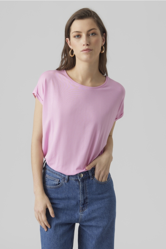 Vero Moda roze dames t-shirt | Close up