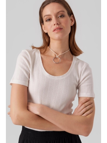 Vero Moda T-shirt VMCASJA SS TOP NOOS 10286071 Snow White