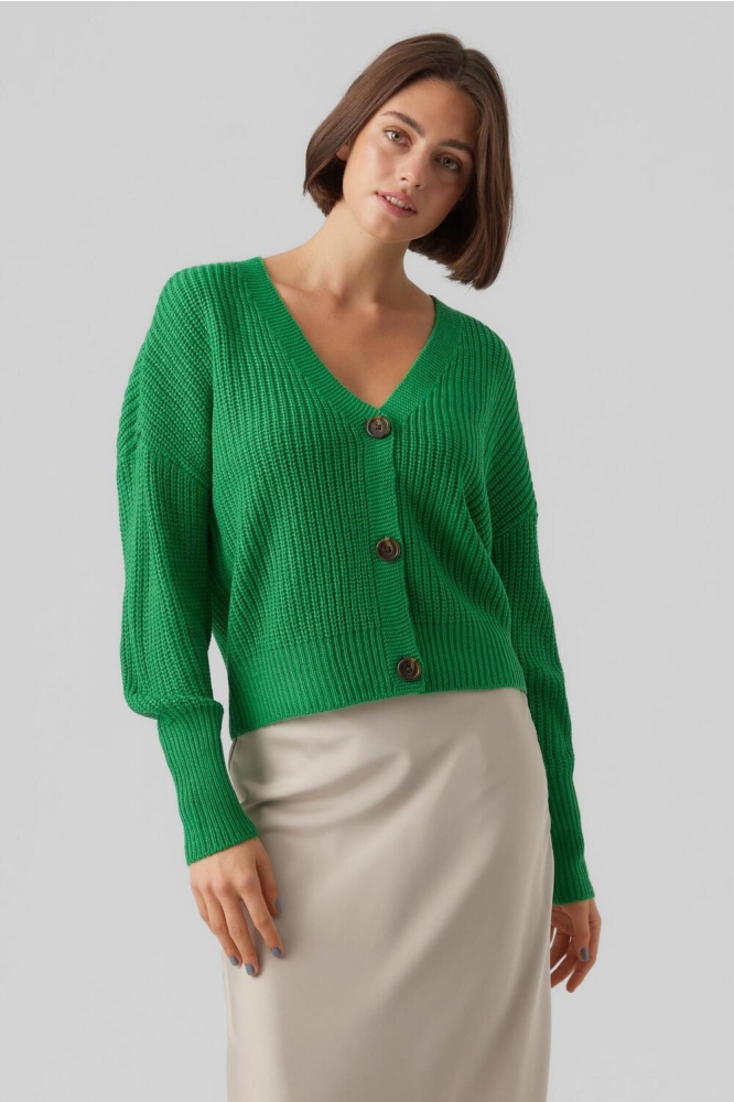 VMLEA LS V-NECK CUFF CARDIGAN  NOOS 10273853 BRIGHT GREEN