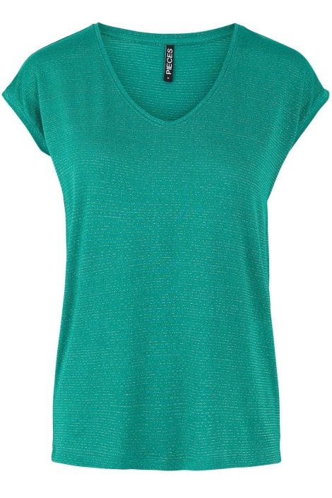 Pieces groene dames t-shirt | Vooraanzicht