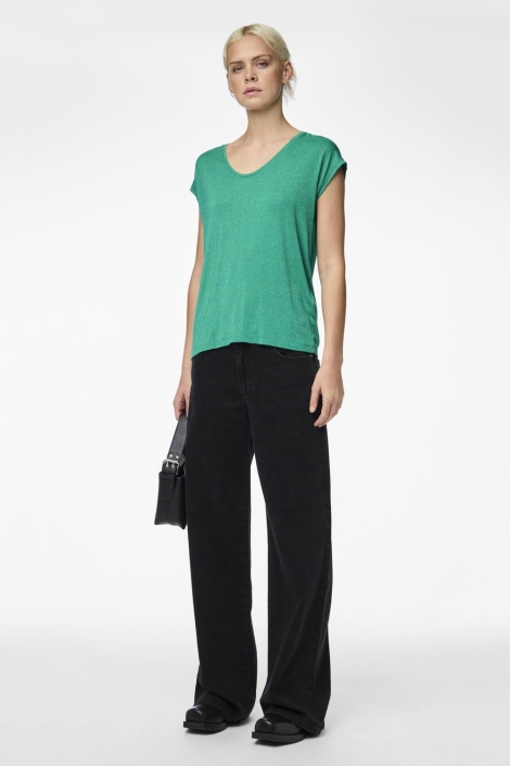 Pieces groene dames t-shirt | Model