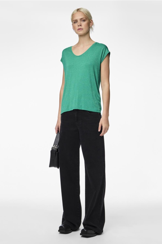 Pieces groene dames t-shirt | Model