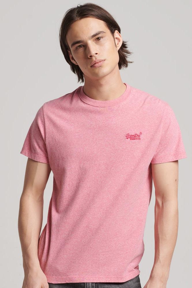 VINTAGE LOGO EMB TEE M1011245A MID PINK GRIT