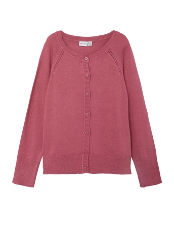 Name It Vest NKFVIONI LS KNIT CARD LL NOOS 13205978 Rose Wine