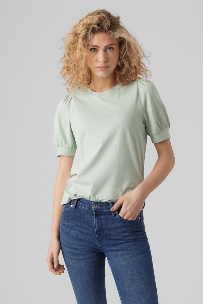 VMKERRY 2/4 O-NECK TOP VMA JRS NOO 10275520 Silt Green