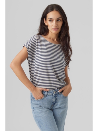 Vero Moda T-shirt VMAVA PLAIN SS TOP STRIPE GA JRS  N 10284469 CHINA BLUE