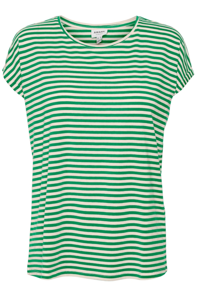 VMAVA PLAIN SS TOP STRIPE GA JRS  N 10284469 BRIGHT GREEN
