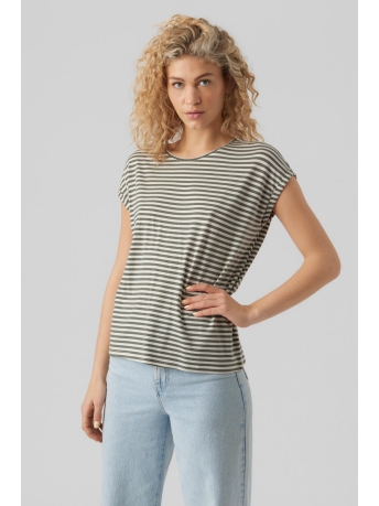 Vero Moda T-shirt VMAVA PLAIN SS TOP STRIPE GA JRS  N 10284469 laurel wreath