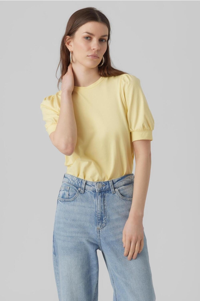 VMKERRY 2/4 O-NECK TOP VMA JRS NOOS 10275520 Lemon Meringue