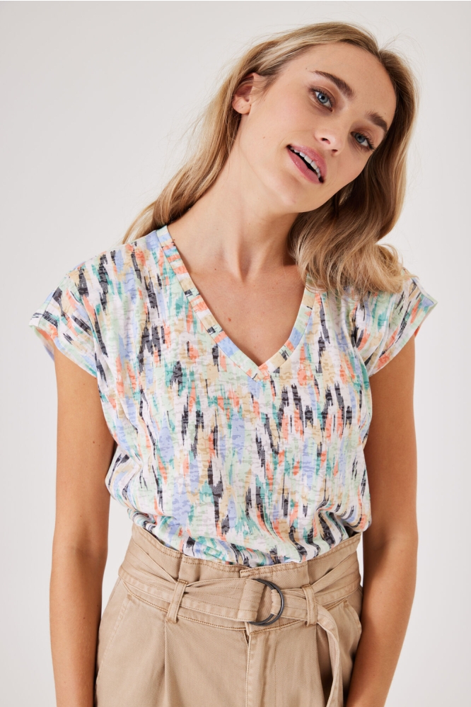 T SHIRT MET PRINT B30205 4294 WHITECAP