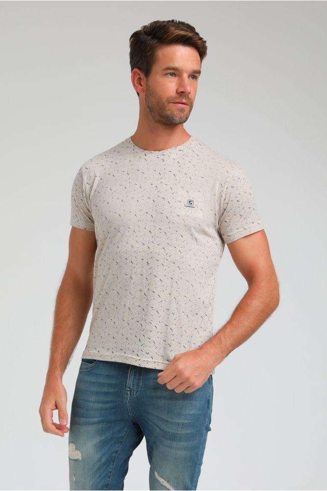 T SHIRT MET GEOMETRISCHE PRINT 153541 1002 sand