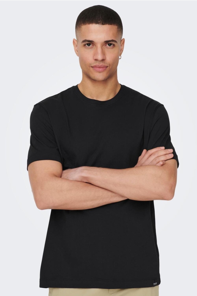 ONSMAX LIFE REG SS STITCH TEE NOOS 22025208 BLACK